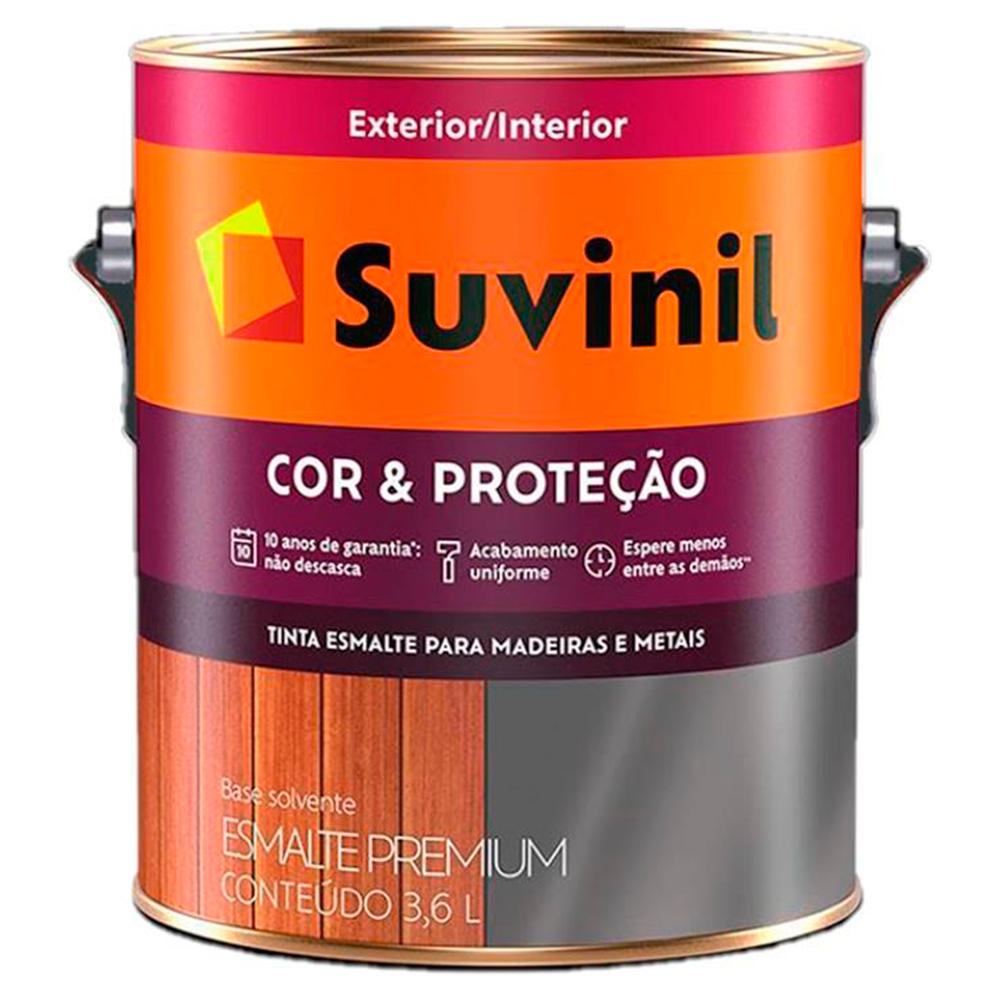 ESMALTE PREMIUM COR E PROTECAO ACETINADO BRANCO 3,6L 1A1 – SUVINIL