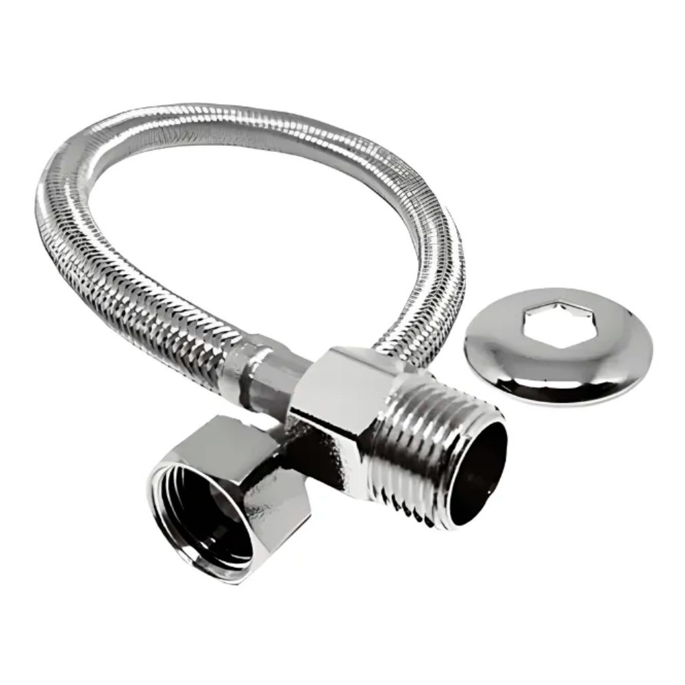 ENGATE FLEXÍVEL TRANÇADO INOX – FÊMEA – 60 CM – LUX HIDRO