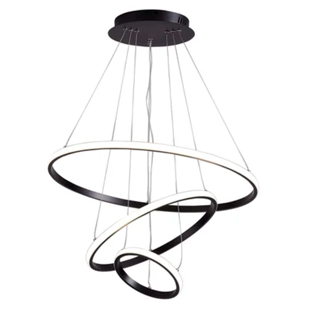 LUSTRE CRISTALL DECCOR ARMOR 48W 3000K BLACK 20+40+60 (221827)